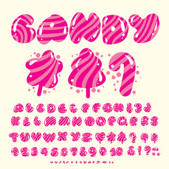 Candy vector ABC. Cute sweet Alphabet for lettering Alphabet