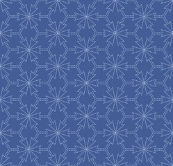 Japanese Embroidery Star Motif Vector Seamless Pattern