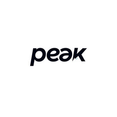 Peak logo design with abstract letter K with mountain vector logotype