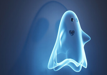 Halloween ghost with a heart 