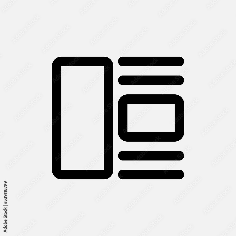 Wall mural layout icon in line style, use for website mobile app presentation