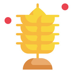 wheat plant leaf agriculture flat icon