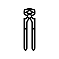 nail puller pliers line icon vector. nail puller pliers sign. isolated contour symbol black illustration
