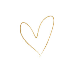 Gold Metallic Heart Outlined