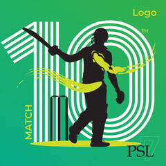 Pakistan super league saven, 10th match.
vector illustration.