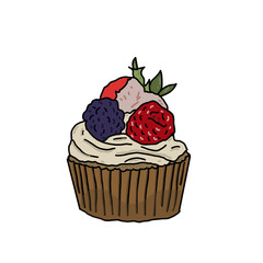 cupcake with berries