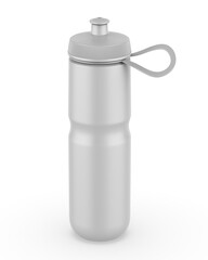 Sport blank sipper bottles for water isolated on white background for mock up and template design. 3d render illustration.