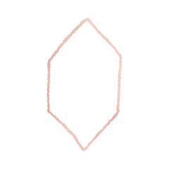Rose Gold Hexagon Outlined