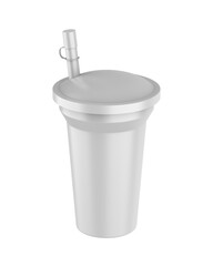 Blank  Sipper Glass Tumbler branding. 3d render illustration.