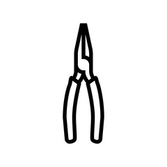 long nose pliers line icon vector. long nose pliers sign. isolated contour symbol black illustration