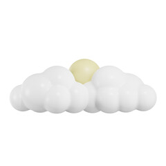 Moon Cloudy Weather 3D Illustration