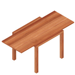 3d rendering illustration of an extended table