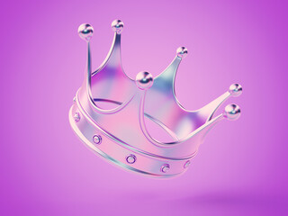 3d rendered illustration of a chrome crown
