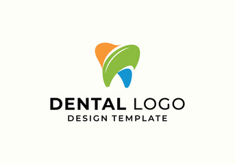 Clean tooth, dentist dental clinic logo design template