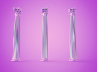 3d rendered illustration of chrome columns