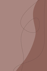 minimal style brown shades wallpaper with lines and irregular shape figures