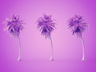 3d rendered illustration of chrome palms