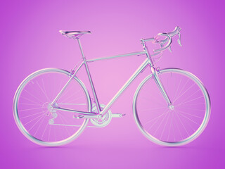 3d rendered illustration of a chrome race bicylce