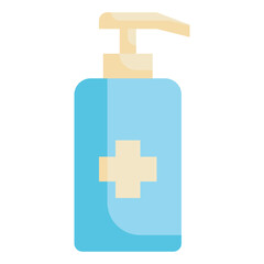 alcohol gel pump bottle flat icon