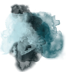 Cloudy Smokey Watercolour Blue 