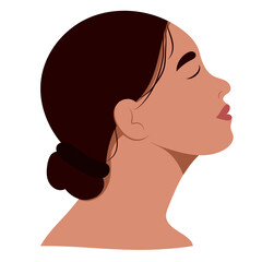 Anxiety, depression and 
fatigue. Sad woman. Chronic fatigue, nervous tension, stress and headache concept. Vector illustration in flat  style. 