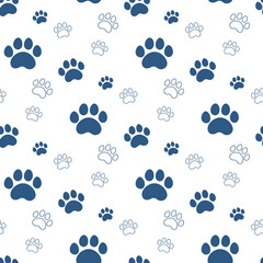 Fototapeta premium seamless pattern with pets paw prints on white background
