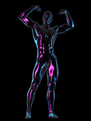 3d rendered illustration of an abstract male posing