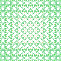 Seamless background for your designs. Modern green and orange ornament. Geometric abstract pattern