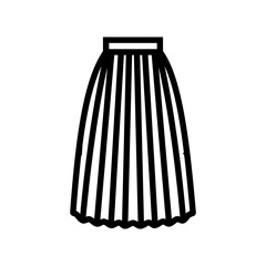 pleated skirt line icon vector. pleated skirt sign. isolated contour symbol black illustration