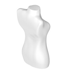 3d rendering illustration of a female half body dummy mannequin