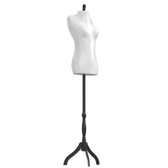 3d rendering illustration of a female mannequin on stand