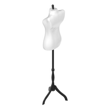 3d rendering illustration of a female mannequin on stand