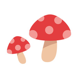赤いキノコのイラスト