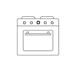 Image black icon of an oven on a white background. household items