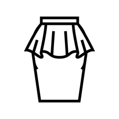 peplum skirt line icon vector. peplum skirt sign. isolated contour symbol black illustration