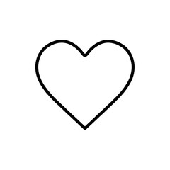 Heart, Symbol of Love and Valentine's Day. Flat Red Icon Isolated on White Background. Vector illustration.