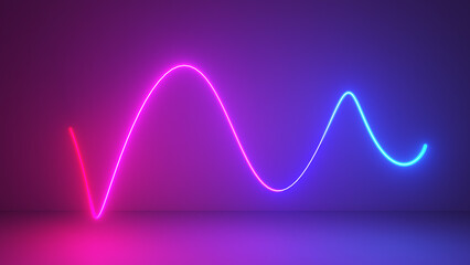 3d rendered illustration of an abstract neon light background