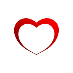 Heart, Symbol of Love and Valentine's Day. Flat Red Icon Isolated on White Background. Vector illustration.