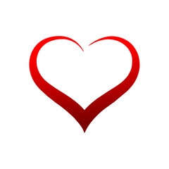 Heart, Symbol of Love and Valentine's Day. Flat Red Icon Isolated on White Background. Vector illustration.