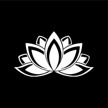Vector black lotus icon on black background