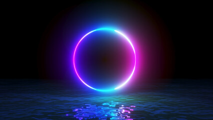 3d rendered illustration of an abstract neon light background