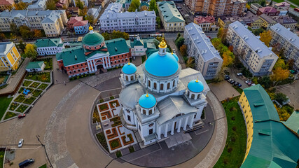 Cathedral of the Kazan Icon of the Mother of God. Kazan, Tatarstan. Russia. Territory of the Kazan...