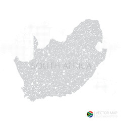 South Africa grey map isolated on white background with abstract mesh line and point scales. Vector illustration eps 10