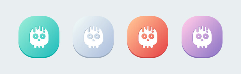 Skull solid icon in flat design style. Skeleton signs vector illustration.
