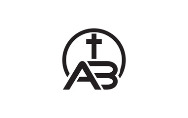 church and christian logo design. Emblem with cross and holy bible. christian sign logo and religious community sign vector letters