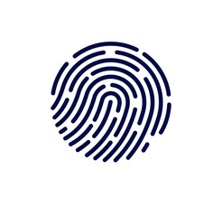 Finger print vector simple logo or icon, incognito man concept, unidentified person, people search, biometric identification.