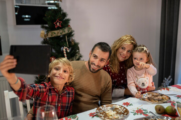 Self-portrait of nice idyllic Christmas at home