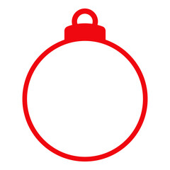 Logo con silueta de bola de navidad con líneas. Decoración de árbol de navidad