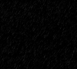 Rain on a black background. The effect of rain overlay.