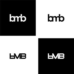 Obraz premium bmb lettering initial monogram logo design set